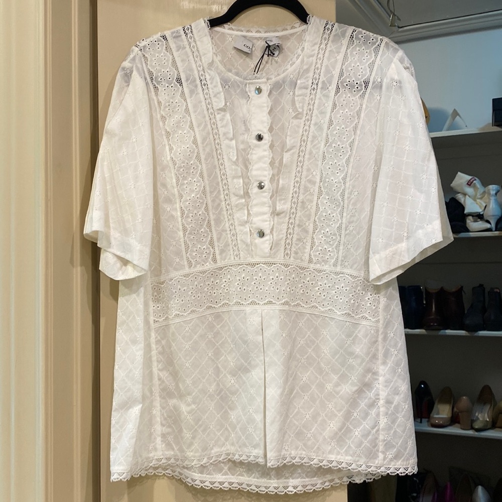 Coach Cream Lace Top Size 6